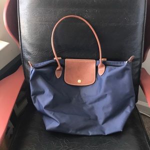 Longchamp Large Le Pliage Tote in Navy Blue